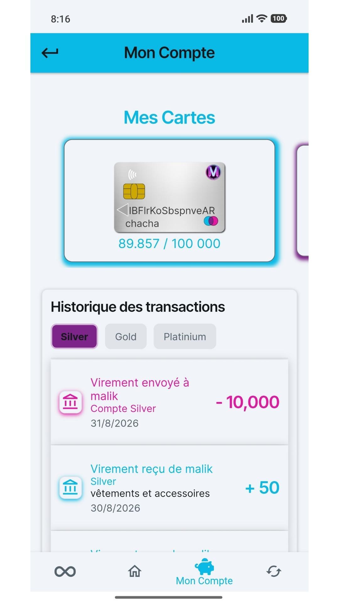 Virtual Money — Mon Compte